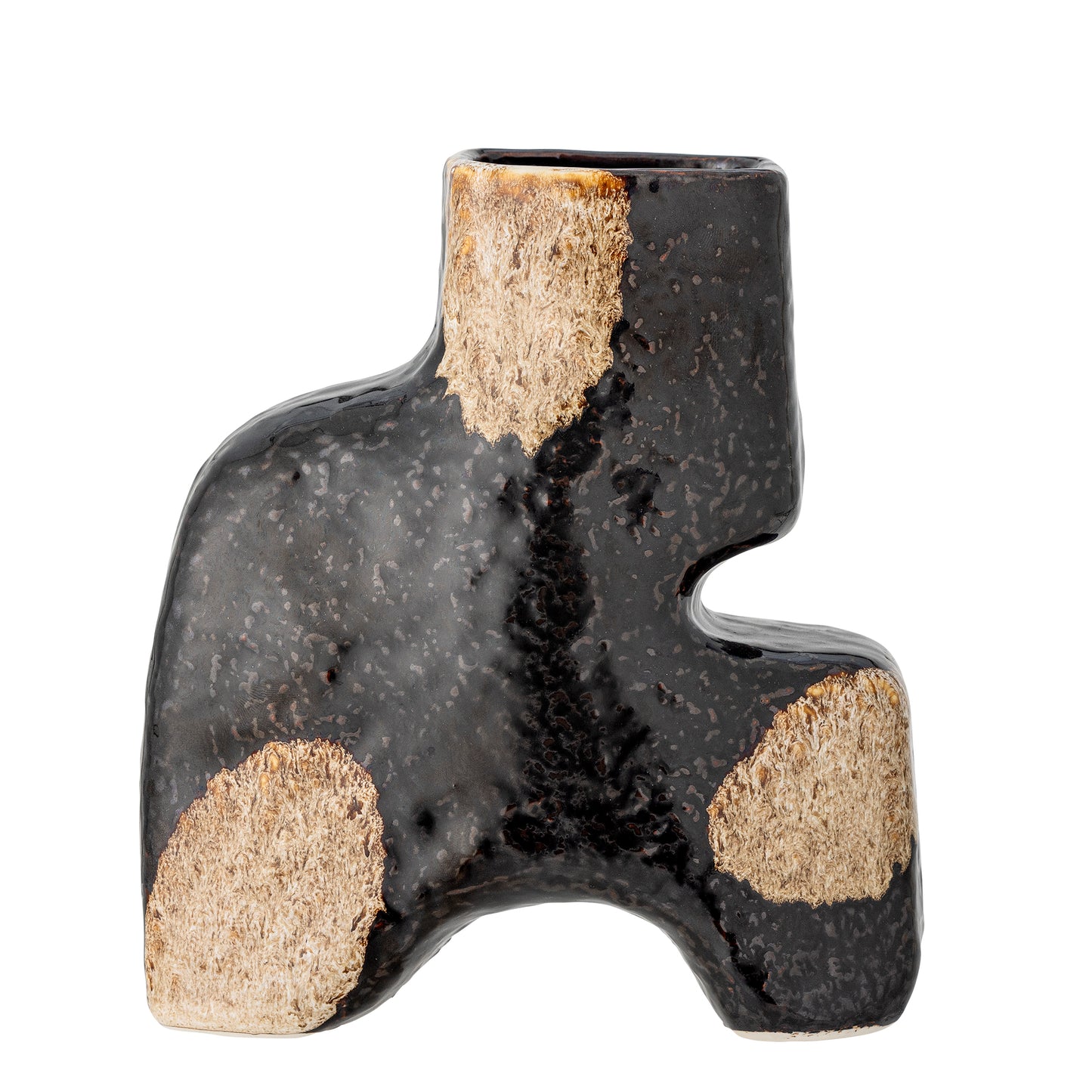 Ollia Vase, Schwarz, Steingut