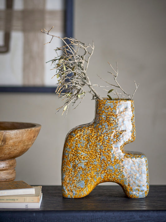 Ollia Vase, Braun, Steingut